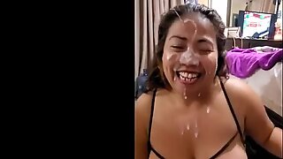 Busty Asian thinks facial is too much